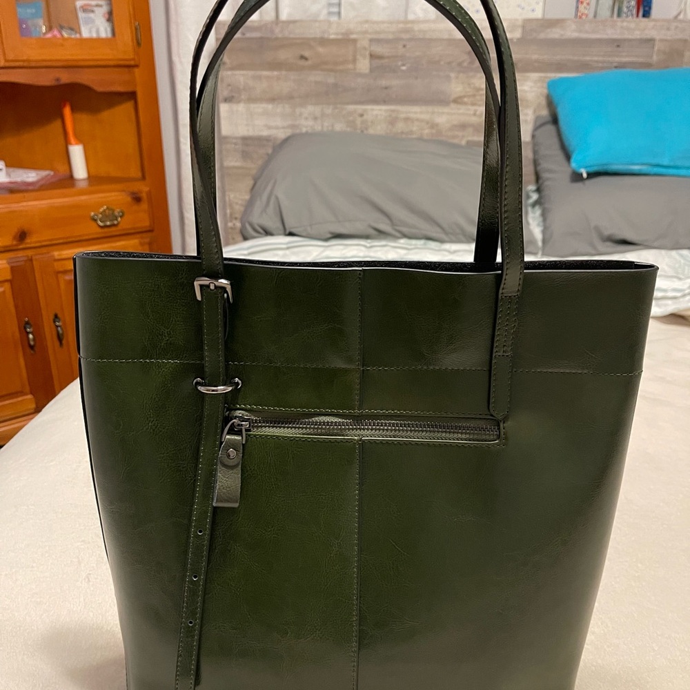 Deep green large tote